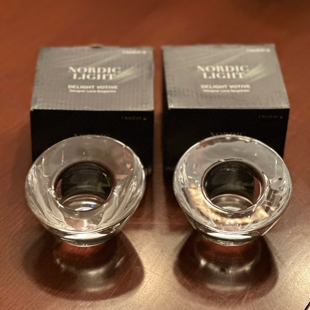 Orrefors Delight Votive - “Nordic Light” - 2 - NIB